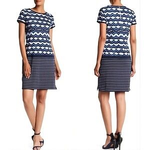 Tommy Bahama T Shirt Dress MEDIUM Womens Blue Making Waves Pima Cotton Beach